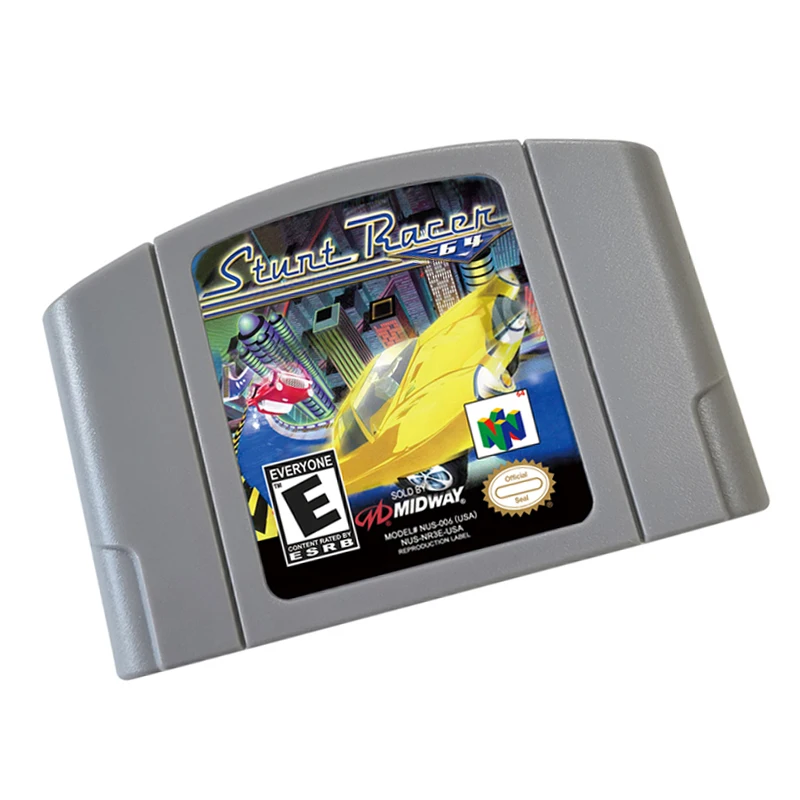 Stunt Racer  64 Bit  Video Game Cartridge For US And EU Version Game Console