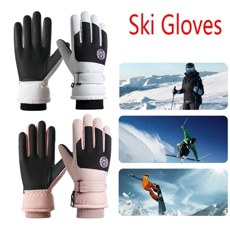 

1Pairs Snowboard Ski Gloves For Women ,Winter Windproof Warm Outdoor Cycling Gloves Touch Screen Cold Proof Thermal Gloves