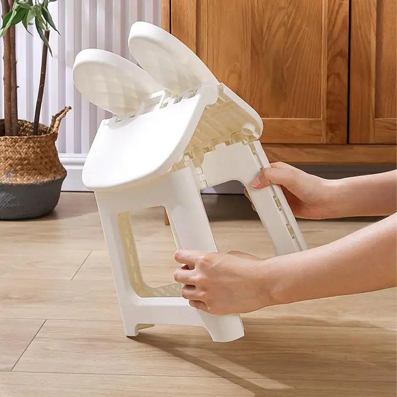 Kids Step Stool Bunny Dinosaur Foldable Step Stool With Back Support Thickened Seat Furniture Home Shoe Changing Chair For Home