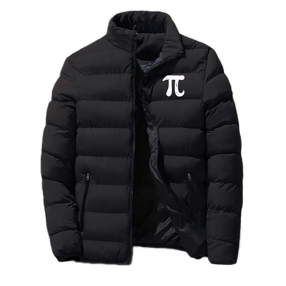 Funny Π Design Logo Print Men's Autumn Winter Cotton Thermal Warmth Resistant Mountaineering Jacket Multi Functional Casual Coat