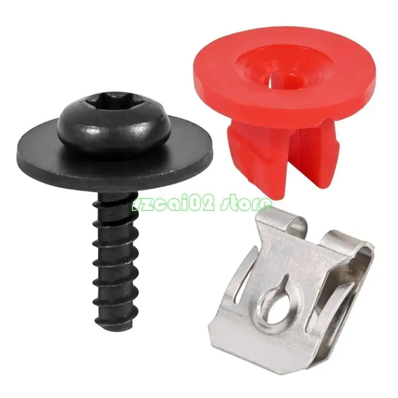 

400B 30pcs Engine Splashes Shield Guard Undertray Cover Screw set Splashes Shield Bolt Nut Clip set Upgrades for Automotives