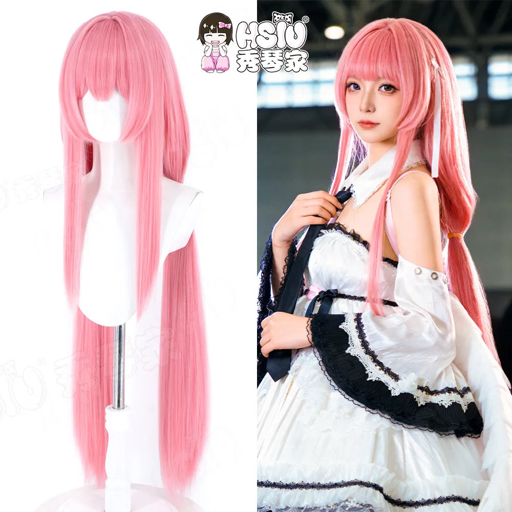 

Perseus Cosplay Wig HSIU 100cm Mixed Pink Long Straight Heat Resistant Synthetic Hair for Azur Lane HMS Perseus Cosplay+Wig Cap
