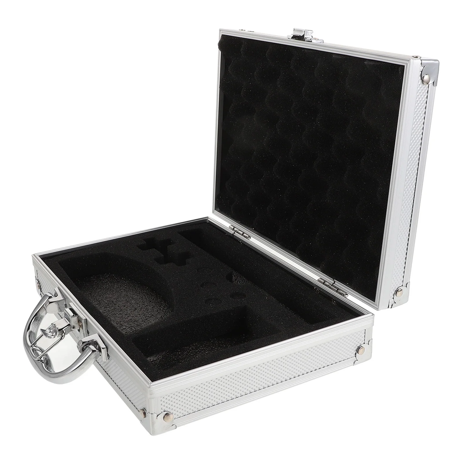 

Portable Aluminum Tool Storage Case 25.5x18.5x6.5cm Shockproof Hard Case for Tools Precision Instruments with Handle
