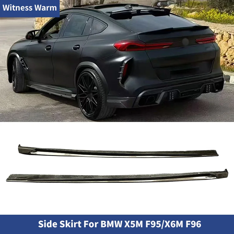 Extensions de jupes latérales de voiture en Fiber de carbone forgées, Kits de carrosserie pour tablier latéral, pour BMW X5M F95 X6M F96 2019 – 2023