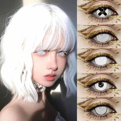 DUOXIU 2pcs Halloween Colour Contact Lenses White Lenses Multicolored Soft lenses Anime Cosplay Eye Lenses Fast shipping