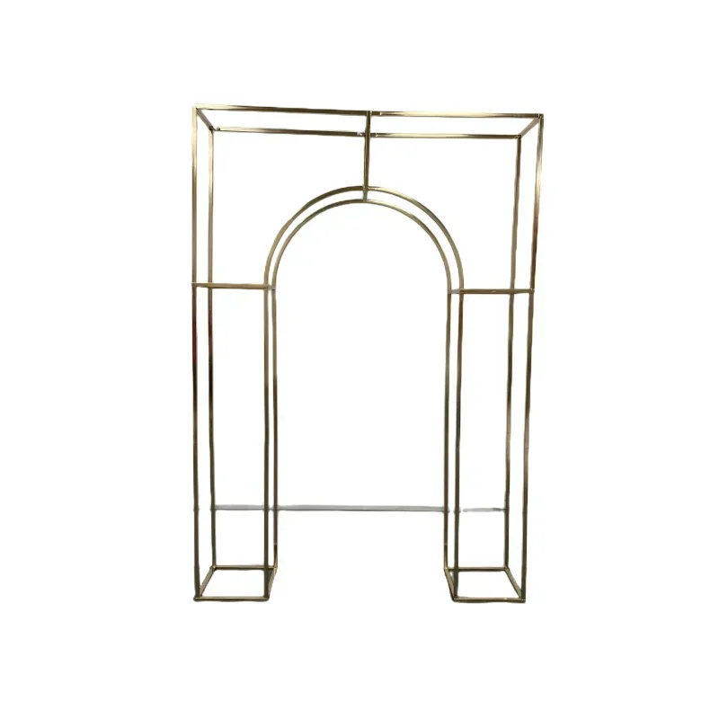 

Wrought iron screen wedding stage arrangement golden arch welcome area ornament wedding background frame