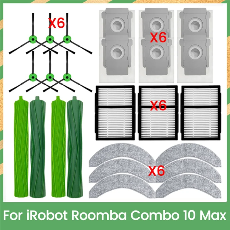 

24-часовая доставка, основная щетка HEPA-фильтр, тканевый мешок для пыли для Irobot Roomba Combo 10 Max, комплект аксессуаров, эффективная чистка, Acc