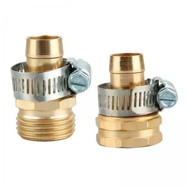 Male Female Brass Mender Kit Quick Connector Water Hose Adapter Pipe Fitting Set for Garden Hose 5 8 Inch