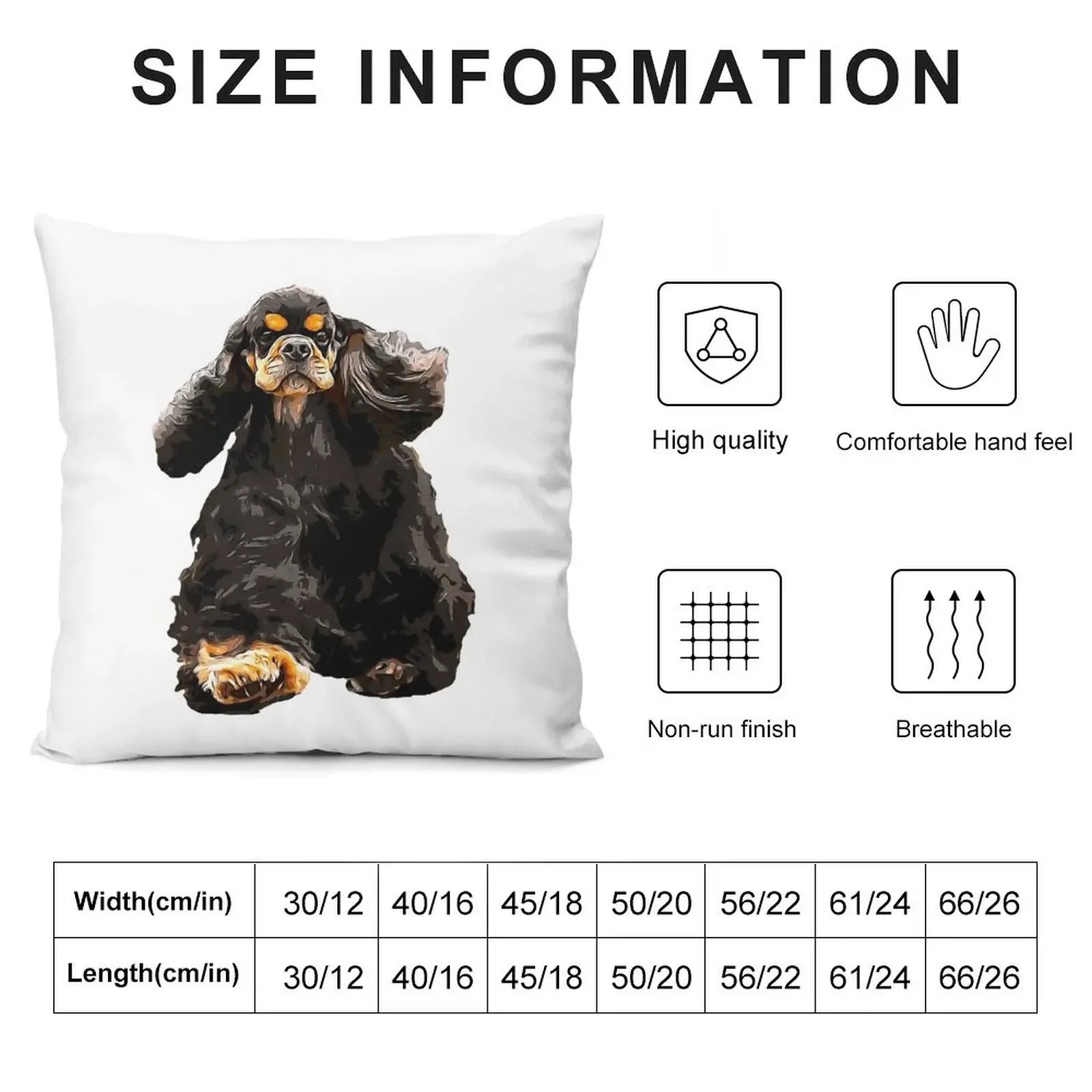 American Cocker Spaniel - Stunning Black and Tan Dog Throw Pillow Christmas Covers For Cushions Cushion Cover pillow