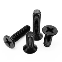 50/100/200pcs M1 M1.2 M1.4 M1.6 M2 M2.5 M3 M4 Cross Recessed Phillips Flat Countersunk Head Screw Bolt GB819 Black Carbon Steel