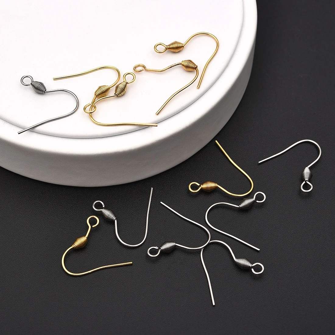 

20/50pcs Stainless Steel French Earring Hooks Gold/Silver Color Tone Findings Wire Settings For Earrings DIY Jewelry Making