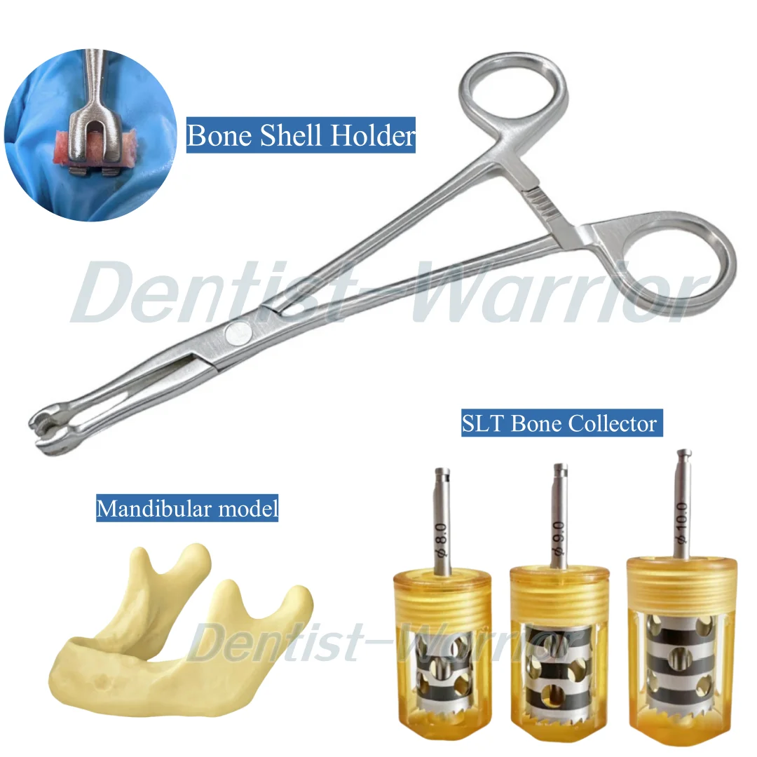 

Dental SLT Half Moon Bone Collector Drill Used for Incremental Bone Implantation Surgery To Extract Flake Bone &Holder Plier
