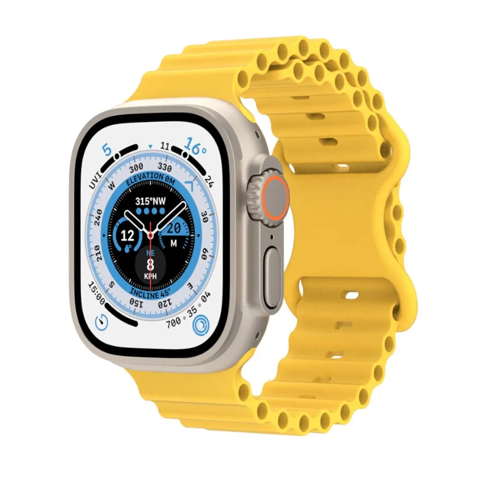 Ocean Silikonarmband für Apple Watch Ultra 3 2 1 49mm Atmungsaktives Armband Serie 9 8 7 6 5 4 SE 45mm 44mm 42mm Armbänder – Detail 10