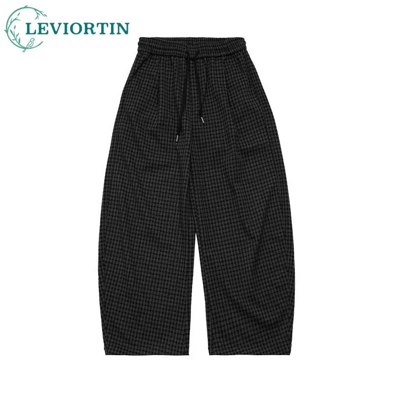 

Осень/зима 2022, новые мужские и женские свободные и универсальные повседневные брюки в клетку в американском стиле ретро с прямыми штанинами в ленивом стиле