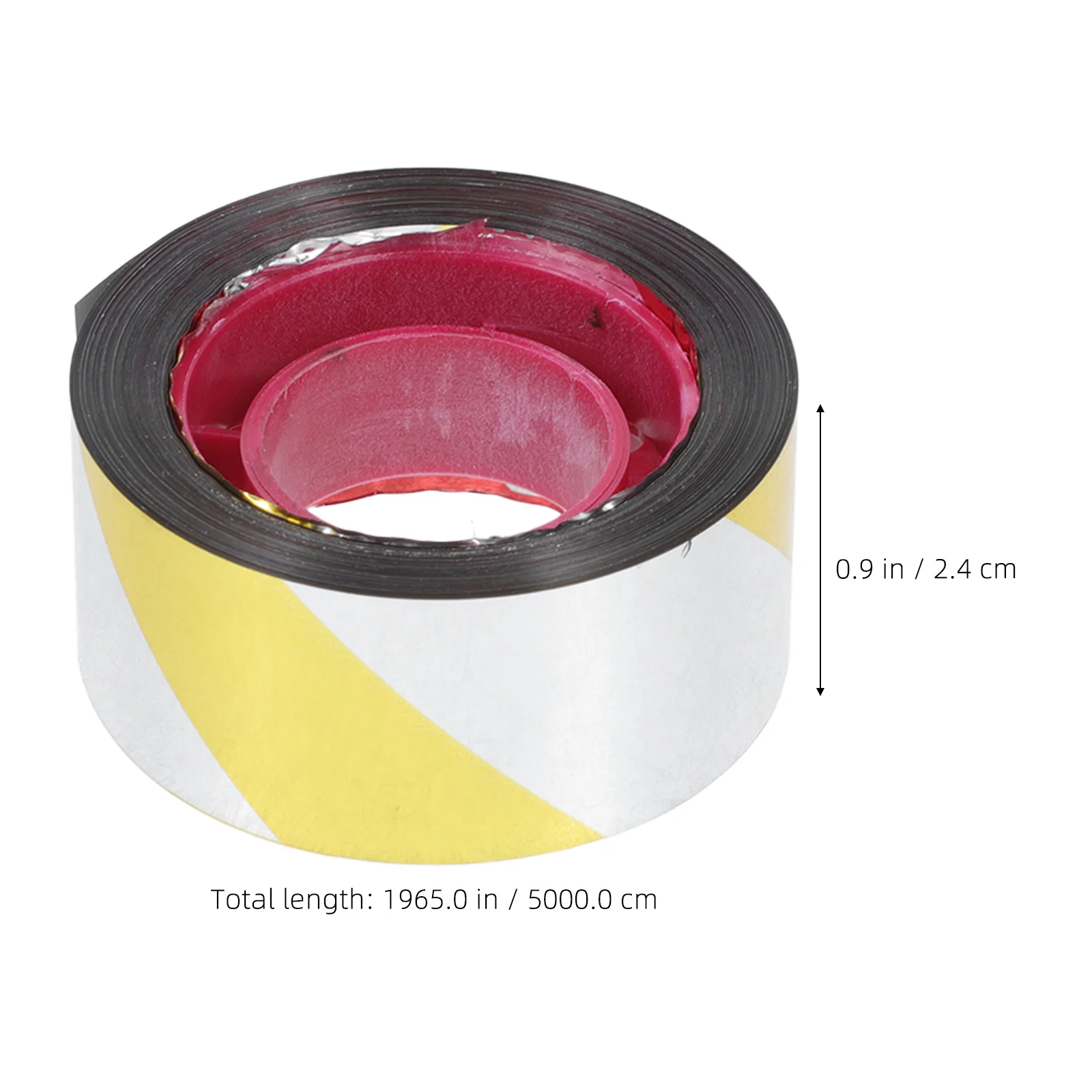 10 لفات شريط تحذيري أصفر أبيض 2.4 سنتيمتر × 50 متر مقاوم للماء الحذر المتراس حاجز السلامة البناء الإطارات