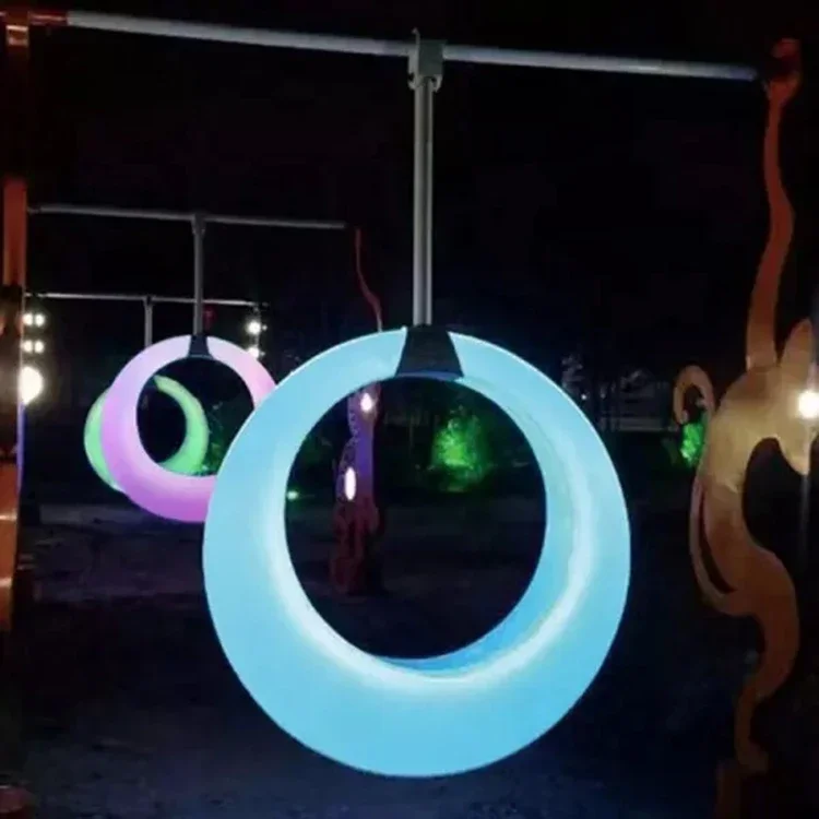 

Современные пластиковые светящиеся LED-качели с 16 цветами RGB для детей, уличные светящиеся качели с LED-подсветкой