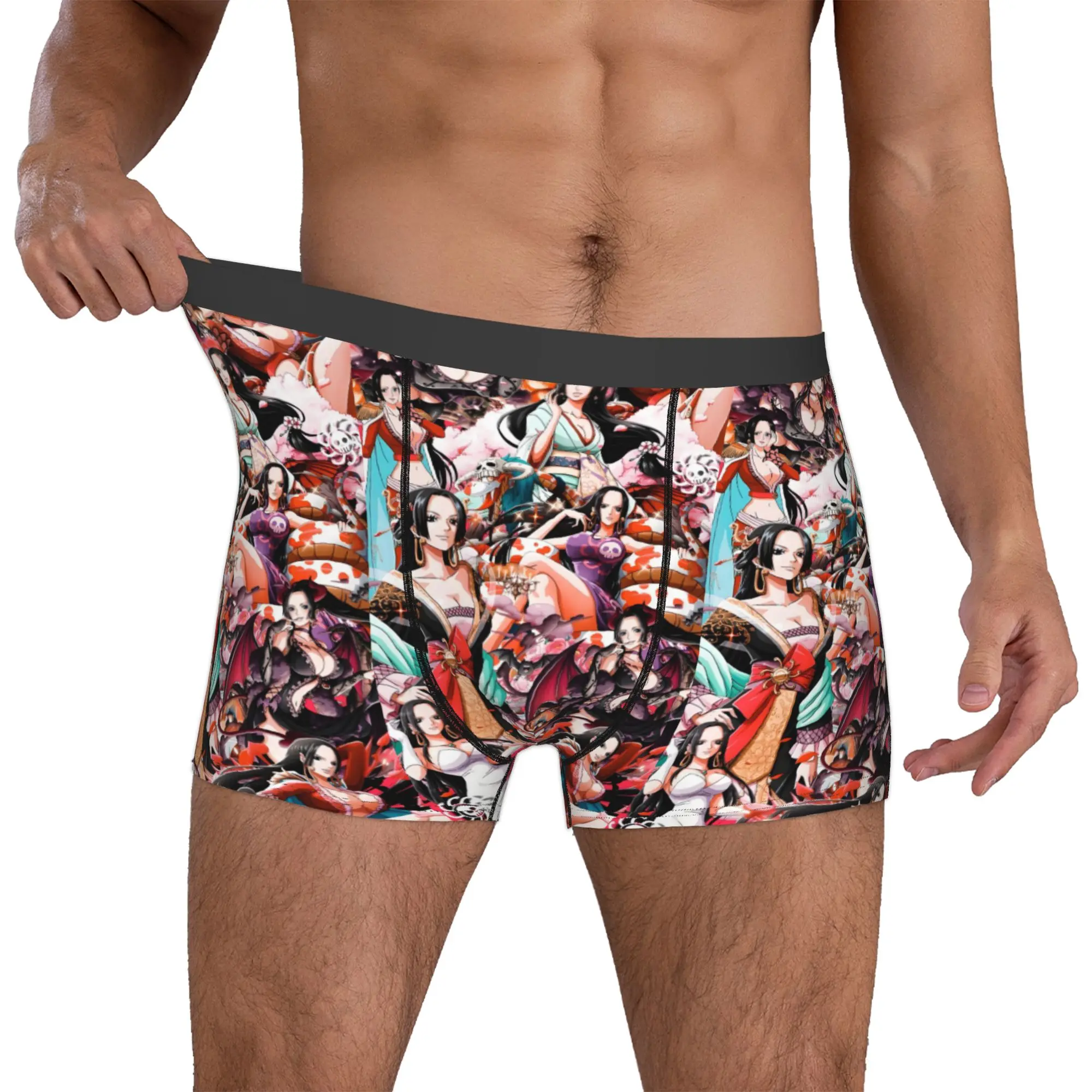 

Custom Male Fashion Boa Hancock Japan Comic Underwear Pirate Boxer Briefs Stretch Shorts Panties Underpants