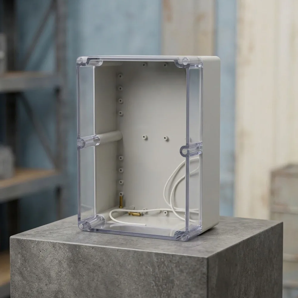 IP65 Rated Waterproof Junction Box Featuring Clear Transparent Cover for For electrical Wiring Protection and Inspection