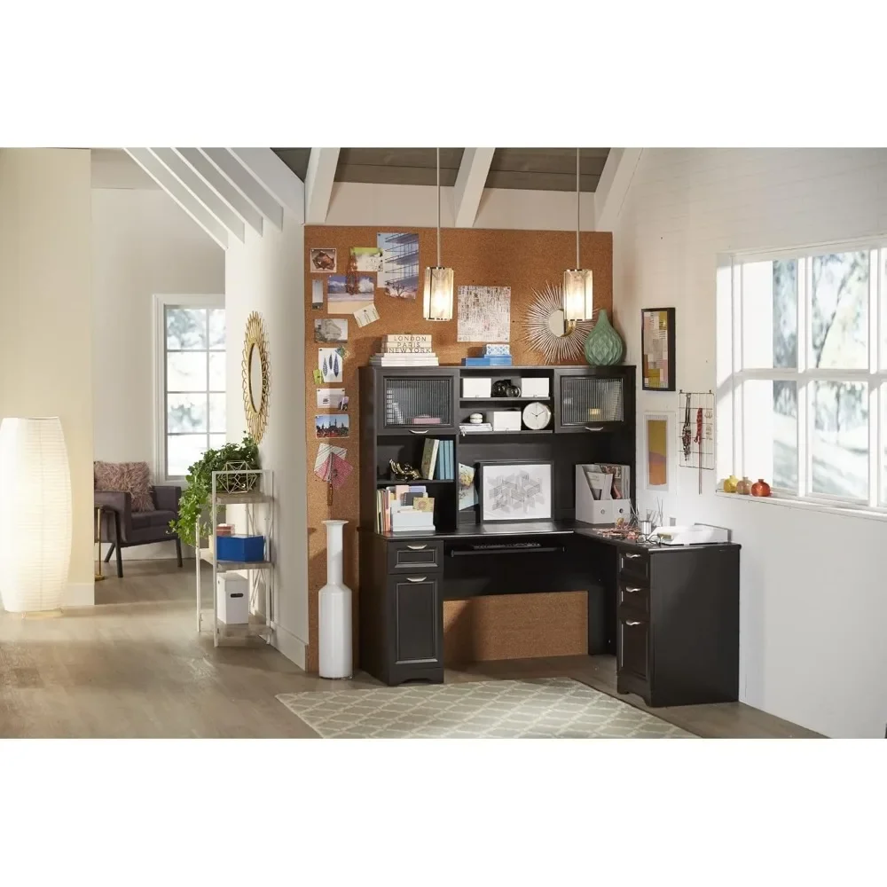 Realspace Magellan 59"W L-Shape Corner Computer Desk, Espresso