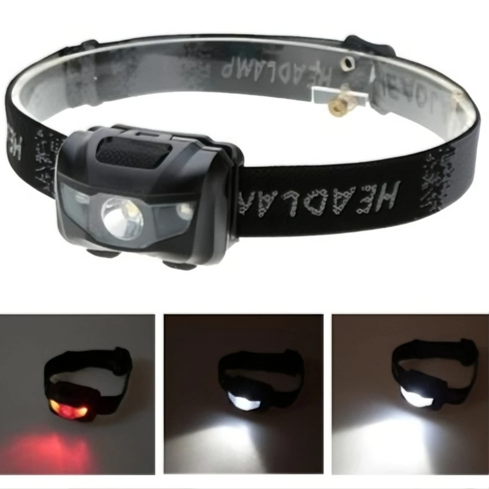 3W Powerfull Mini Headlamp White Red Light LED Headlight 4-Mode Waterproof Head Torch Camping Hunting Flashlight AAA Battery