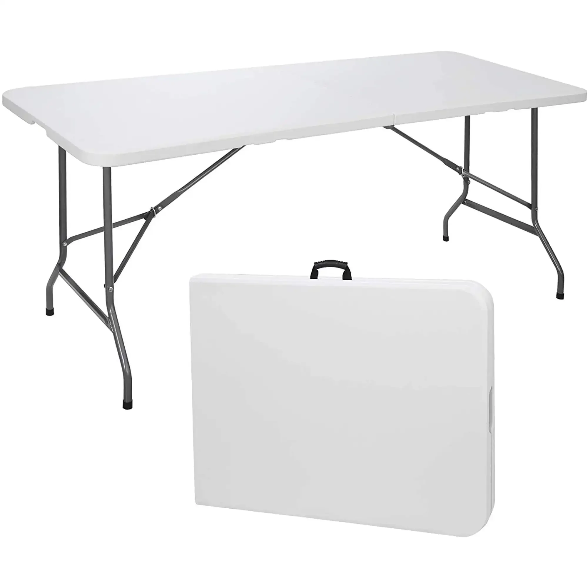 

6ft Portable Plastic Folding Tables for Indoor Outdoor, White