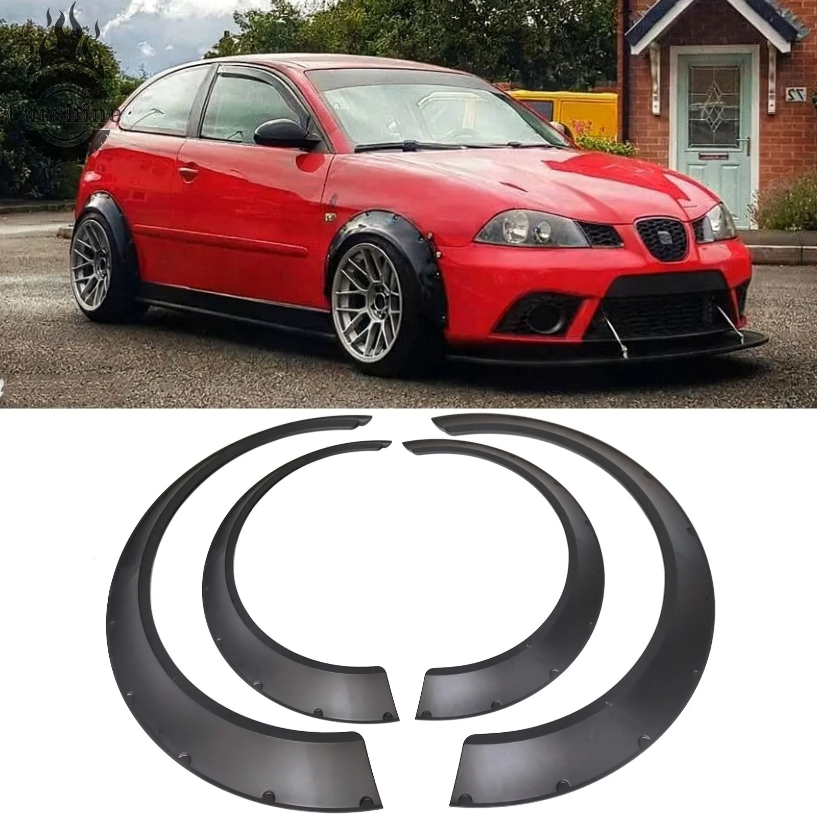 

4.5" Car Fender Flares Mudguard Wheel Arches Extra Wide Kit For SEAT Ibiza