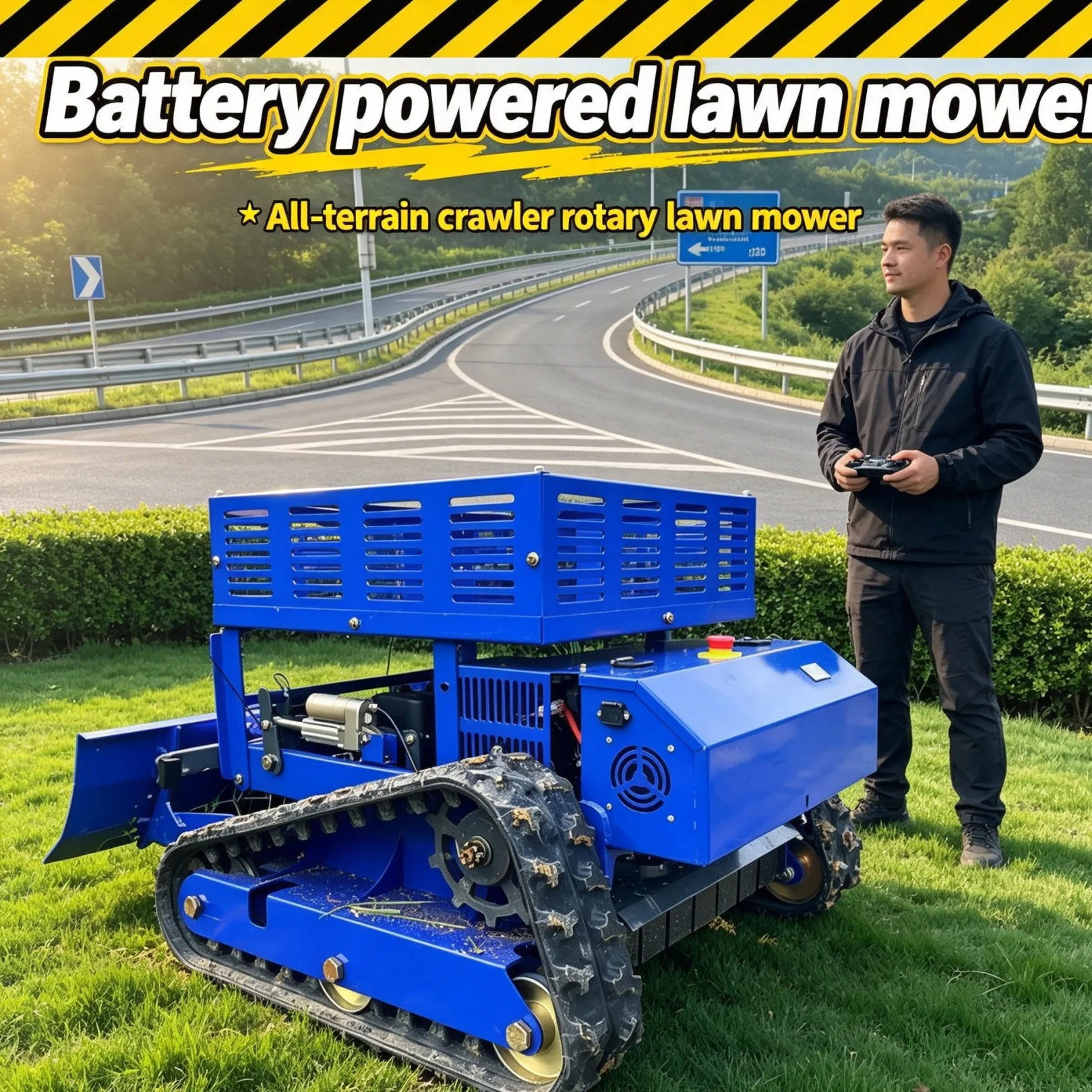 Customized Self-propelled Remote Lawn Mower supports Long-distance Controllable function and external GPS installation