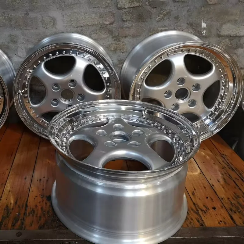 Custom 3 Piece Forged Alloy Wheels 17-19 Inch 5 Spoke 5x130 Multi Spoke Split Rim Universal Performance Car Replacement