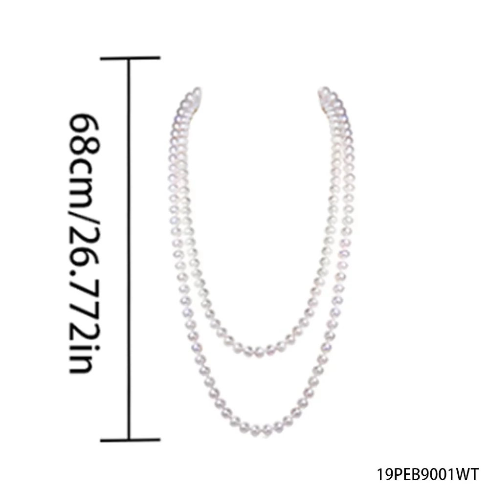 PESENAR Collar de perlas de doble hebra estilo años 20 para disfraz de flapper y accesorio vintage de Gatsby