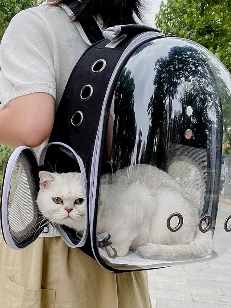 Cat bag Go out clear capsule cat bag Small dog backpack Rabbit pet backpack anti-stress