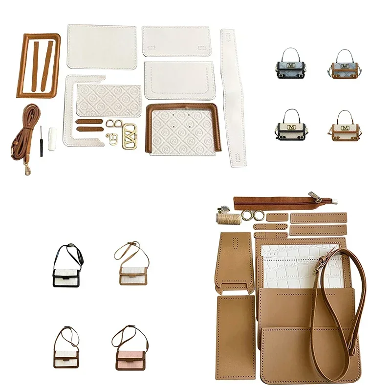 

New PU Leather Diy Handmade Small Making Bag Set Hand Stitching Bag Kit Sewing Material Sewing Craft Kits for Bag Accessories