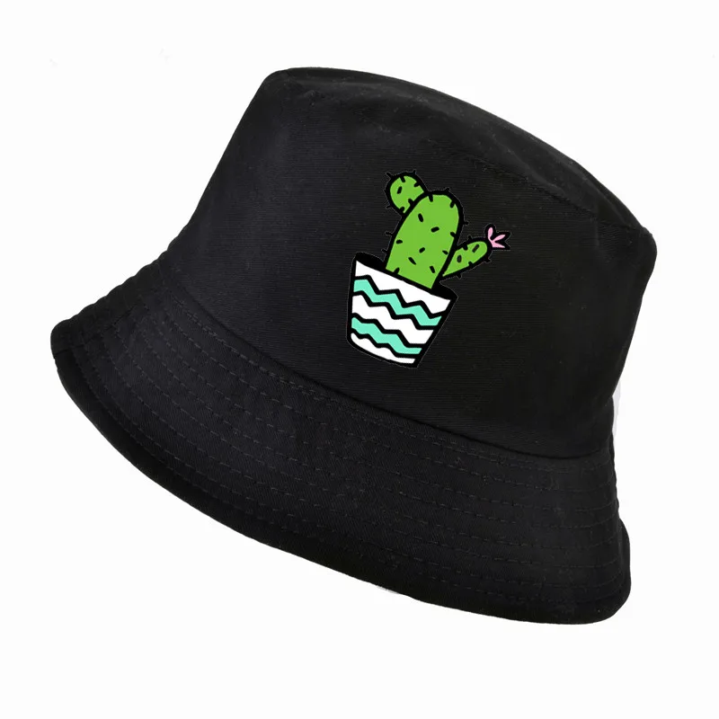 

Cartoon Bucket Hat Cactus Panama Fisherman Hats For Men Women Foldable Sun Sunscreen Summer Outdoor Cap Gorra