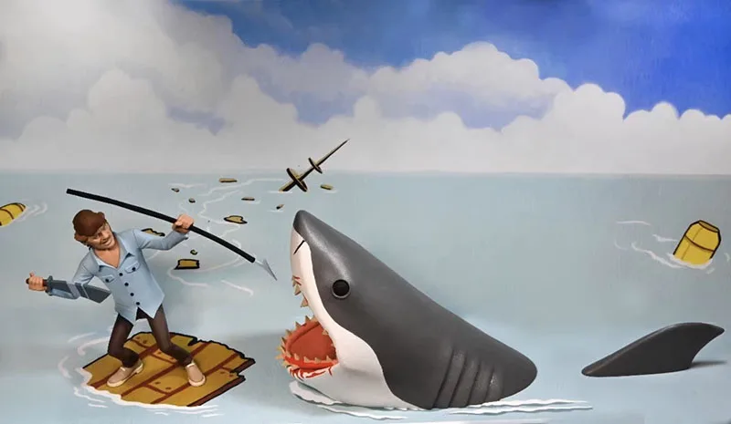 Toony Terrors NECA 03346 Figura JAWS Hooper Figuras de ação Anime PVC modelo móvel boneca ornamento brinquedos presente original para crianças