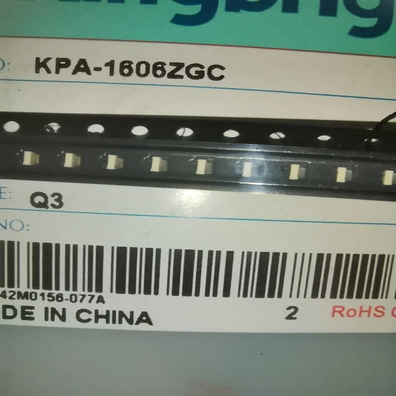 100 SZTUK/KPA-1606ZGC 0603 boczny zielony zielony jasny wskaźnik LED