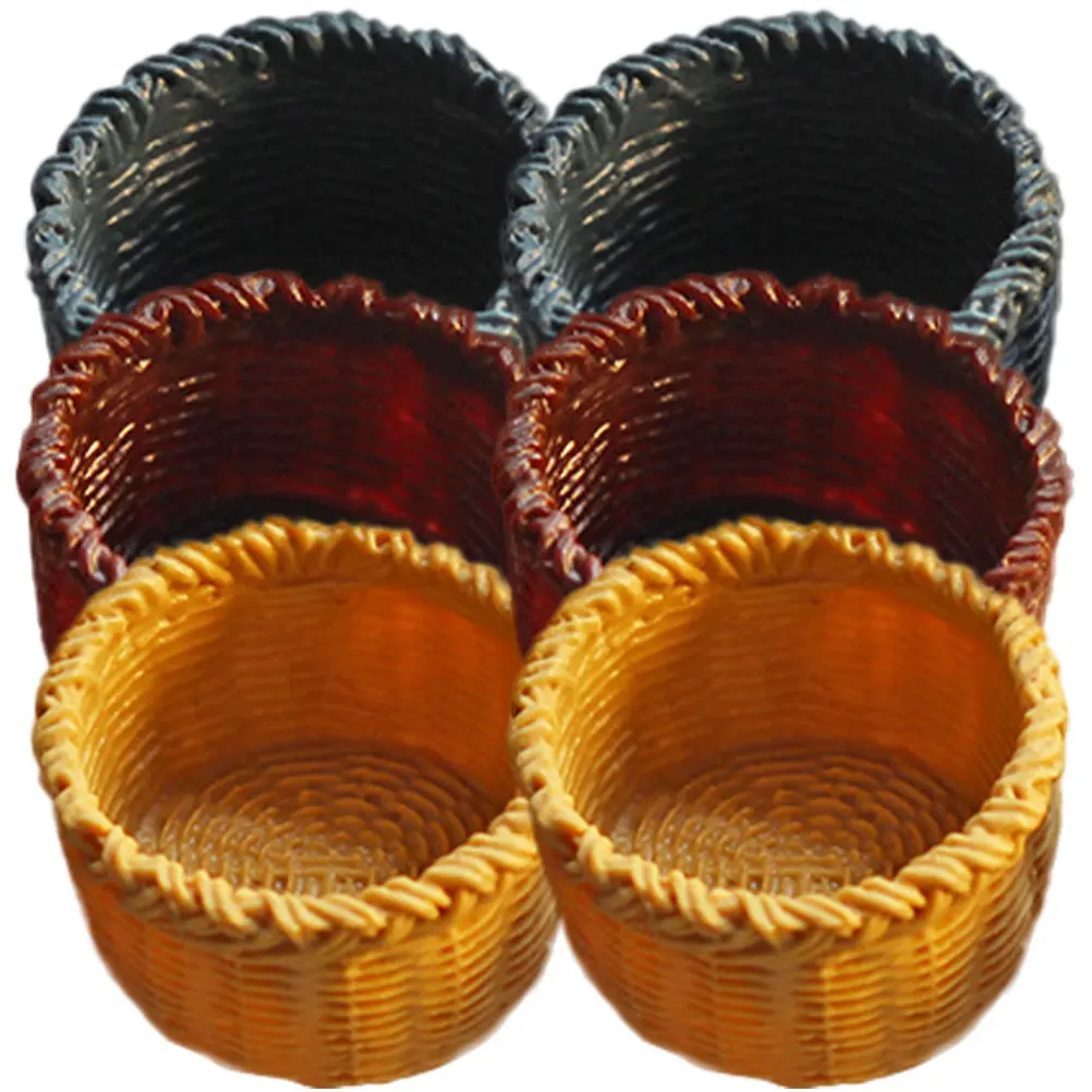 

6Pcs Adorable Mini Basket for Mini House Supplies High Quality Craftsmanship Realistic Detail Decorative Miniature Basket