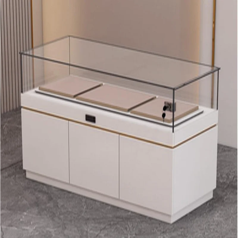 Custom.Customized مركز تسوق خزانة زجاجية LED ضوء مجوهرات أنيقة خزانة عرض المعرض #2