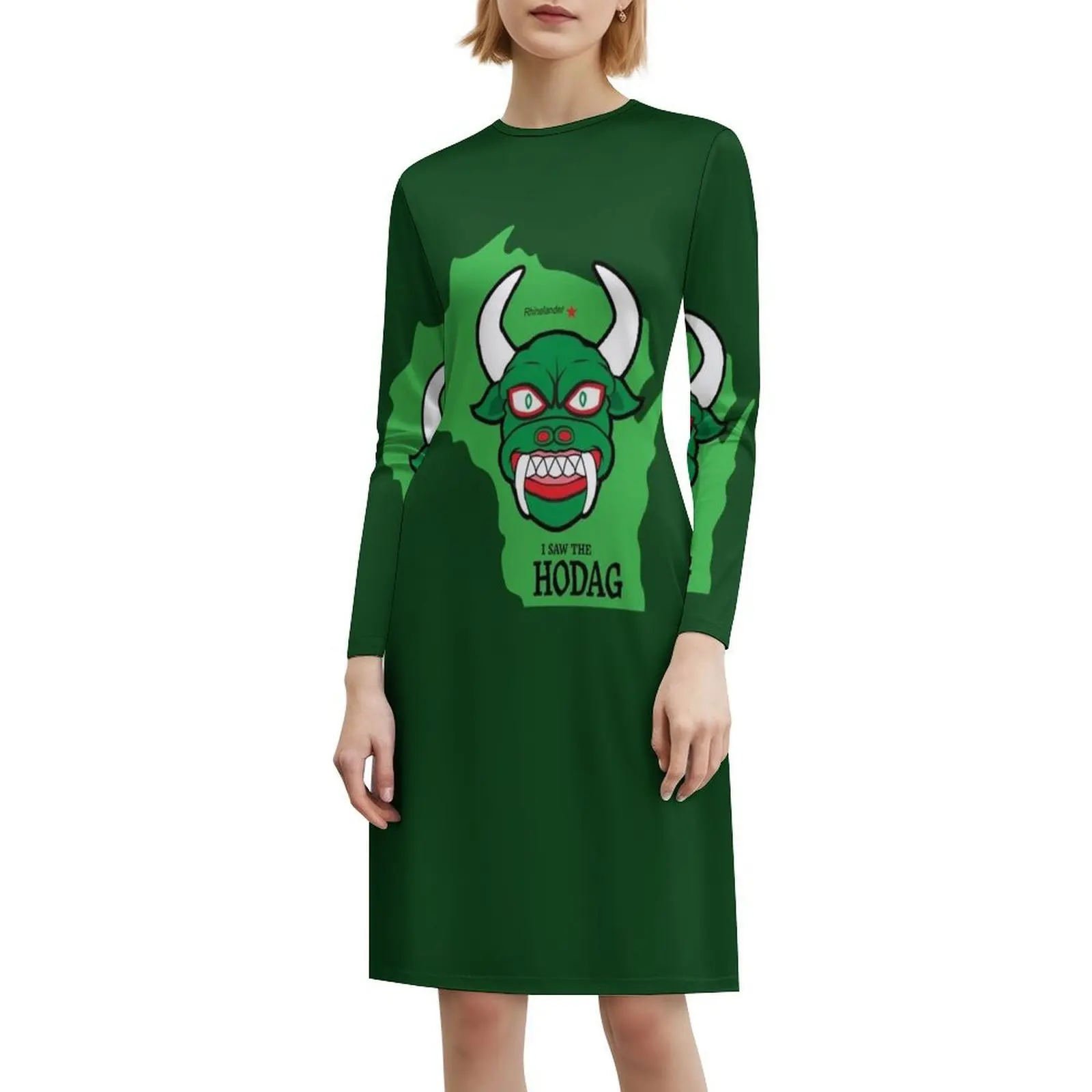 رأى هوداج ولاية ويسكونسن تذكارية التصحيح الأزهار سموك فستان للنساء الربيع الصيف فستان كاجوال للحزب Hodag #6