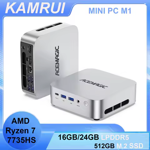 KAMRUI Gaming Mini PC AMD Ryzen7 7735HS 16GB/24GB LPDDR5 512GB M.2 NVMe SSD WiFi 6 Win11pro Radeon 680M 4K Mini Desktop Computer