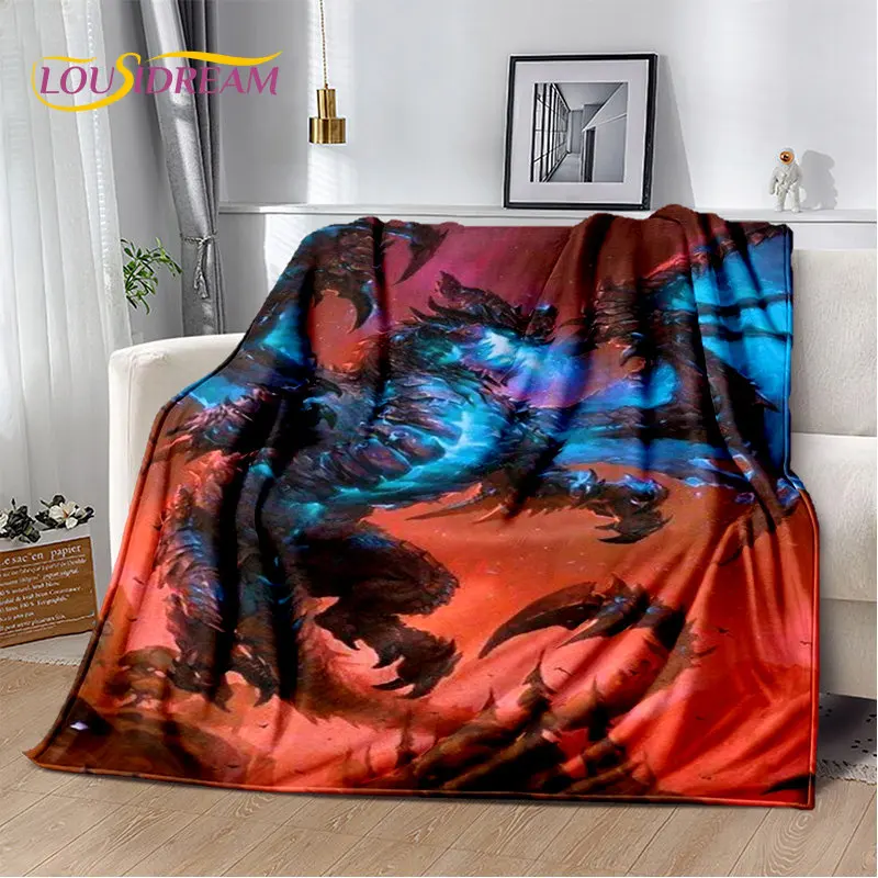 Customize World of Warcraft,WOW ,Game Gamer Soft Plush Blanket,Flannel Blanket Throw Blanket for Living Room Bedroom Bed Sofa Pi