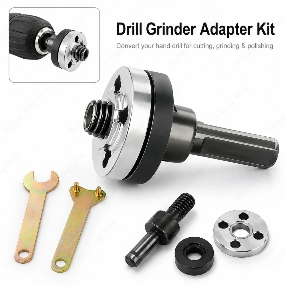 Universal Drill Tool Adapter with Flange Nut Arbor for Cutting Wheel Polishing Disc Grinding Accessories for Workshop Use
