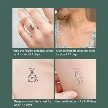 77 tetovacích samolepek s čerstvou bylinkovou šťávou, nereflexní, polopermanentní, voděodolné, jednorázové, roztomilé tetovací vzory 10 nejlepší prodej permanentní tetovací nálepka - №8