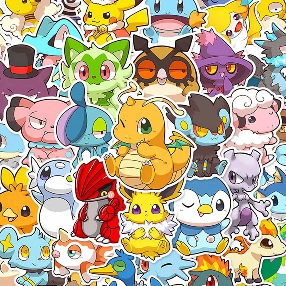 10/30/50pcs Cute Funny Anime Pokemon Stickers Kawaii Cartoon Decals DIY Laptop Motorcycle Phone Case Car Cool Decoration Sticker