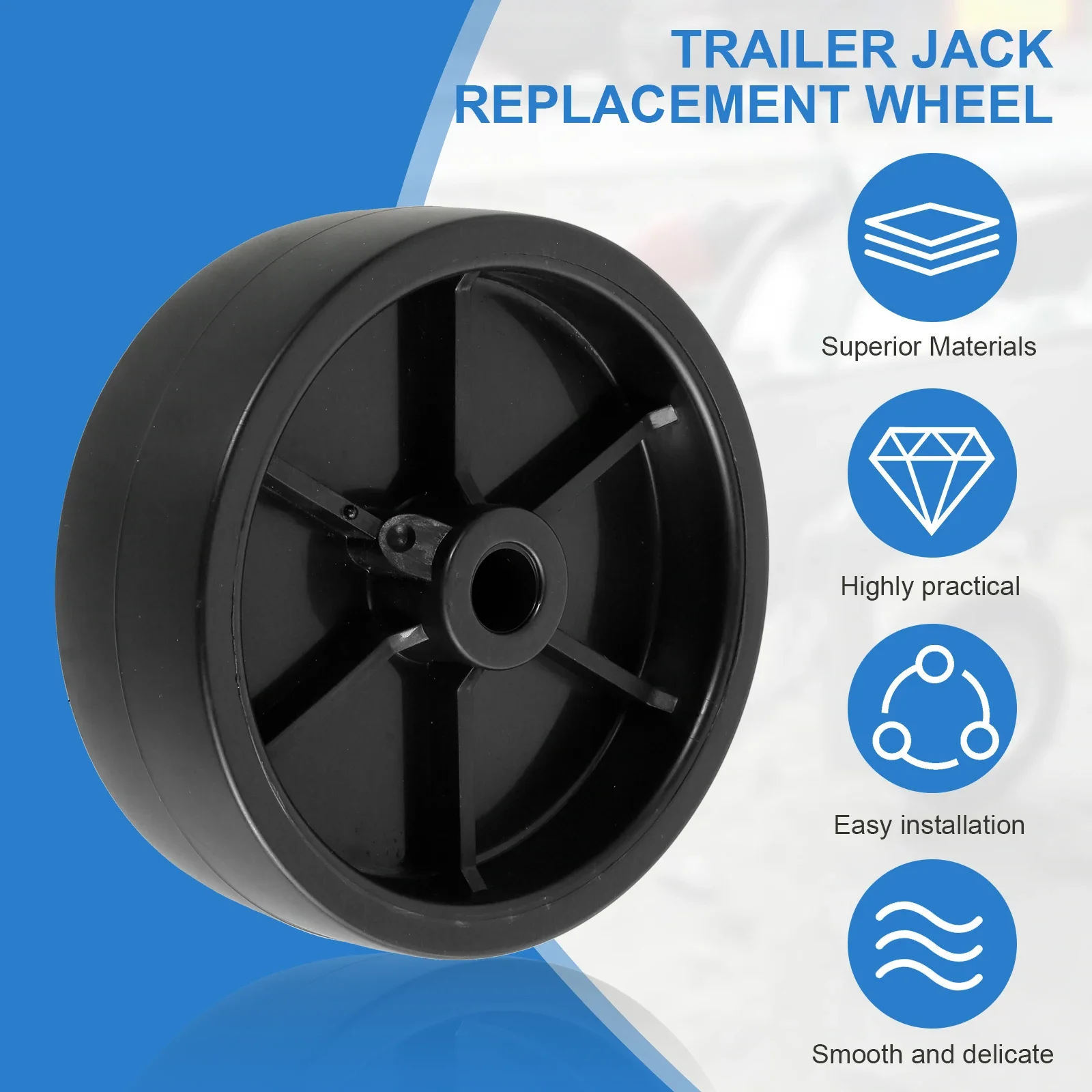 2/1PCS 6 Inch Replacement Wheel Kit for Trailer Jack Load-bearing 1200lbs Trailer Jack Caster Wheel Accessories