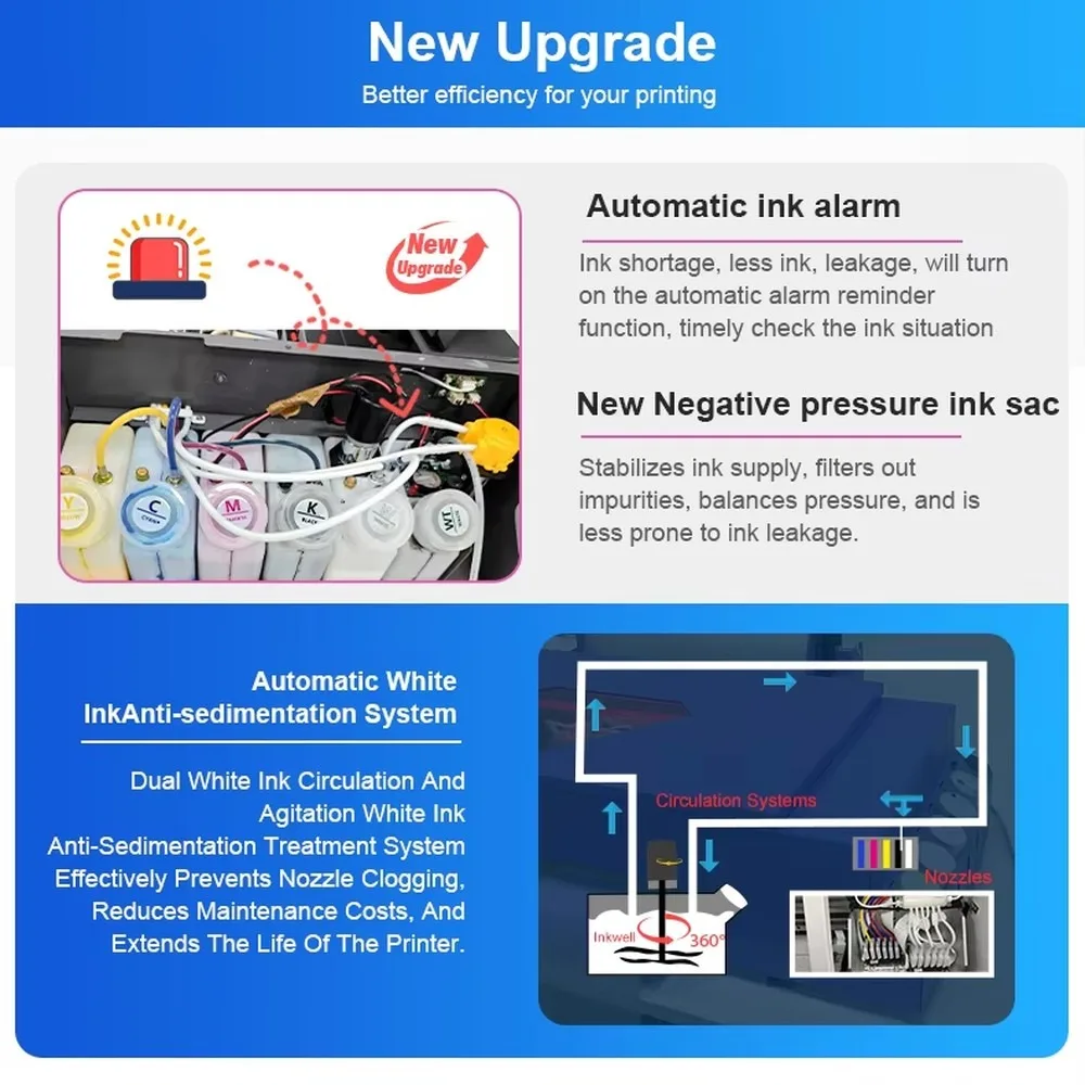 A3 DTF Printer 30cm XP600 Transfer PET Film T-Shirt Printing Machine Impresora DTF Upgrade 1390 for DIY Custom Fabric
