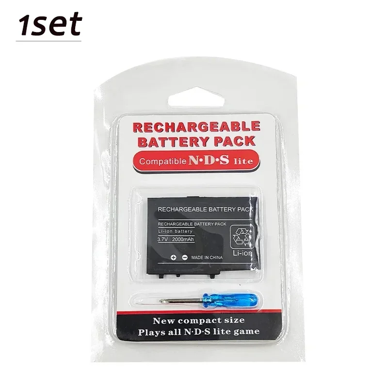 2000mAh 3.7V NDS lite Battery for DS Lite for Nds for Ndsl Rechargeable Lithium Battery + Screwdriver Replacement Tool