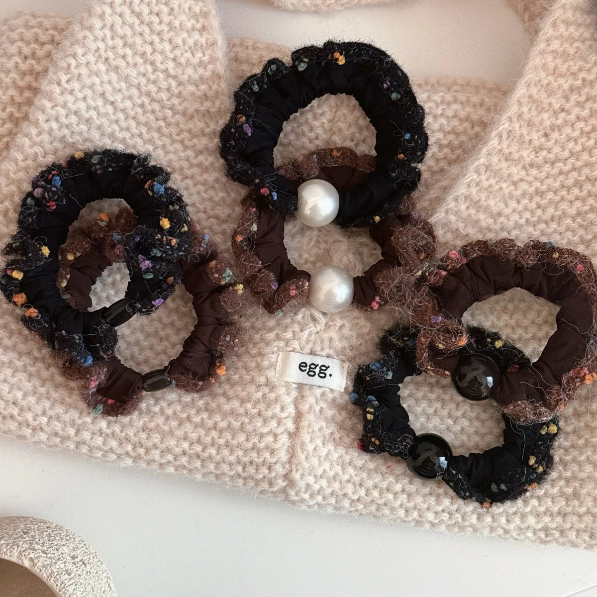 Korean Lace Pearl Small Hairbands Lazy Style Ruffle Hairbands High Elastic Rubber Bands Sweet Cute Hair Ropes Styling Accessory