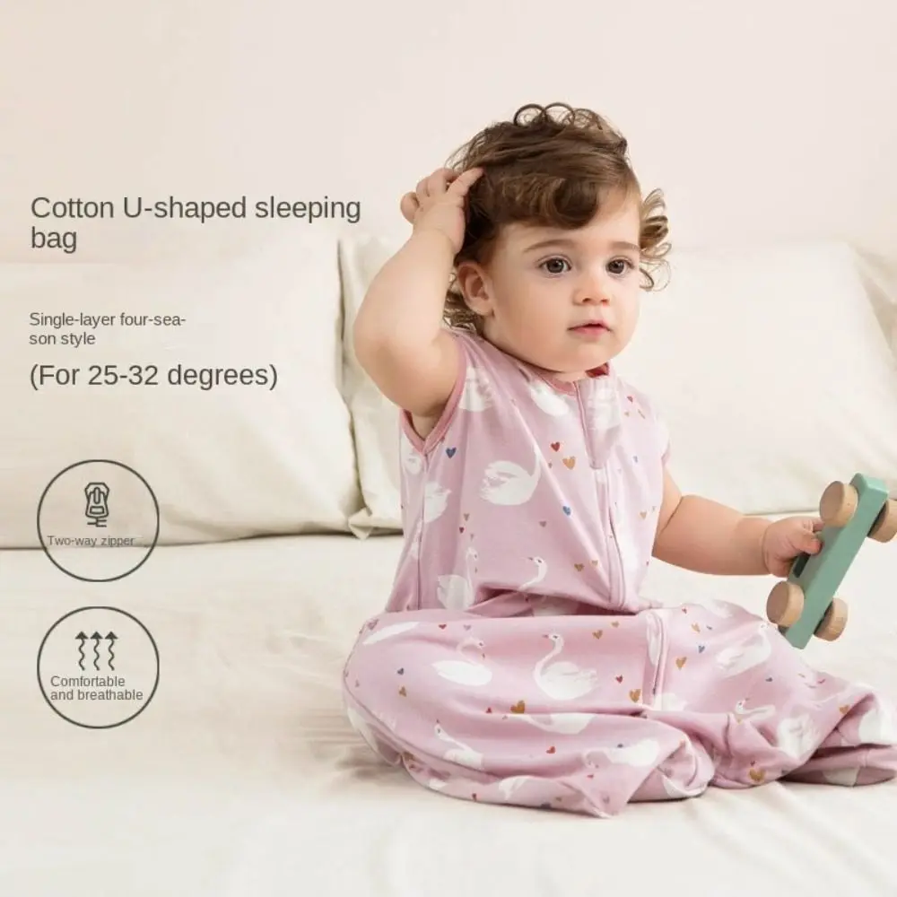 

Cotton Baby Sleeping Bag Breathable Pajamas Anti-Kicking Cocoon Baby Sleep Sack Thin Lightweight Baby Vest Pajamas