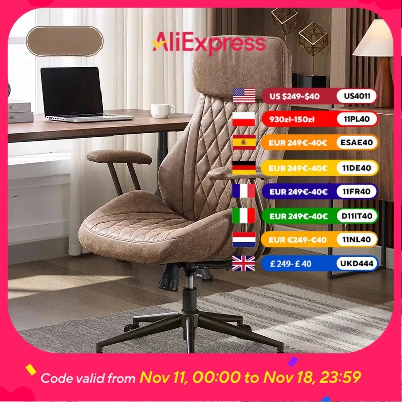 

Brown Nordic Office Chair Luxury Reclining Home Design Computer Office Chair Vanity Living Room Sedia Da Scrivania Furniture