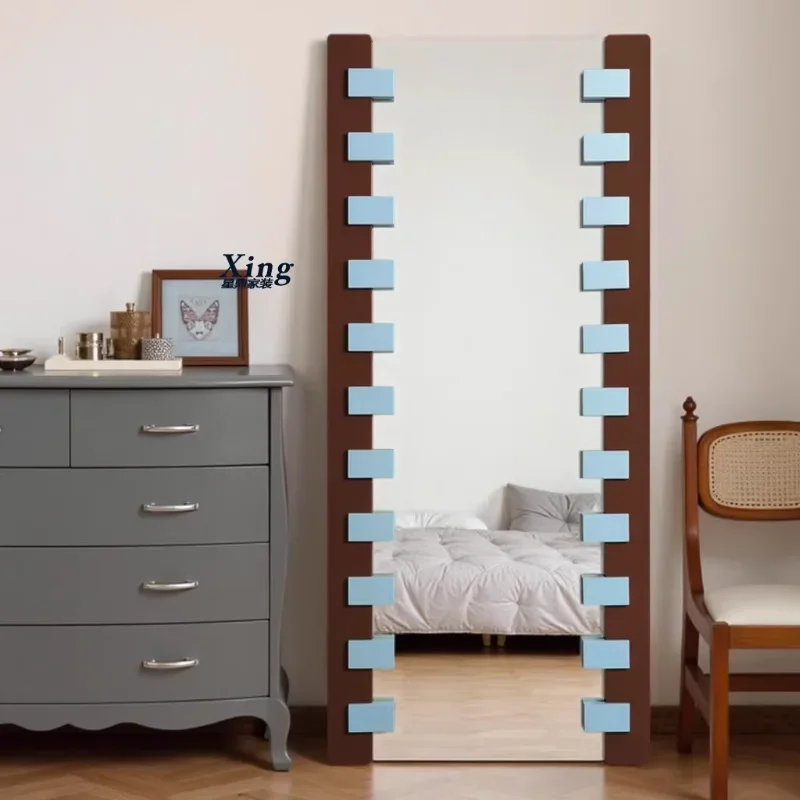

Funky Aesthetic Frame Mirror Wavy Design Create Minimalist Dressing Mirror Korean Style Full Body Spiegels Wand Home Decorations
