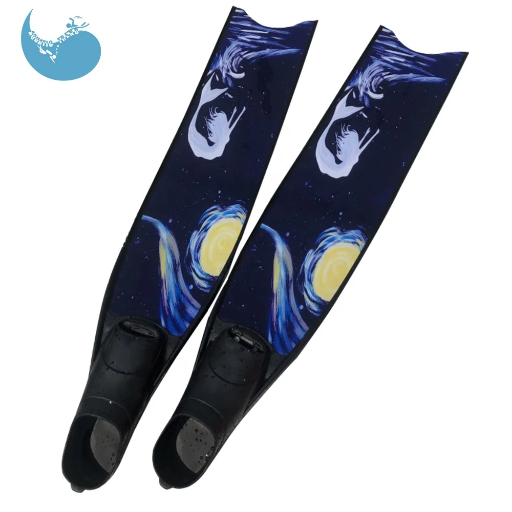 

custom high quality durable professional scuba snorkel long blade carbon fiber freediving fins